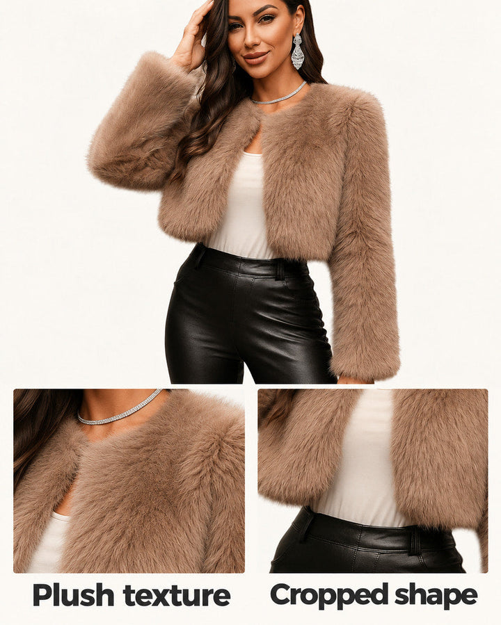 Leonora | Cropped Faux-Fur Jacket