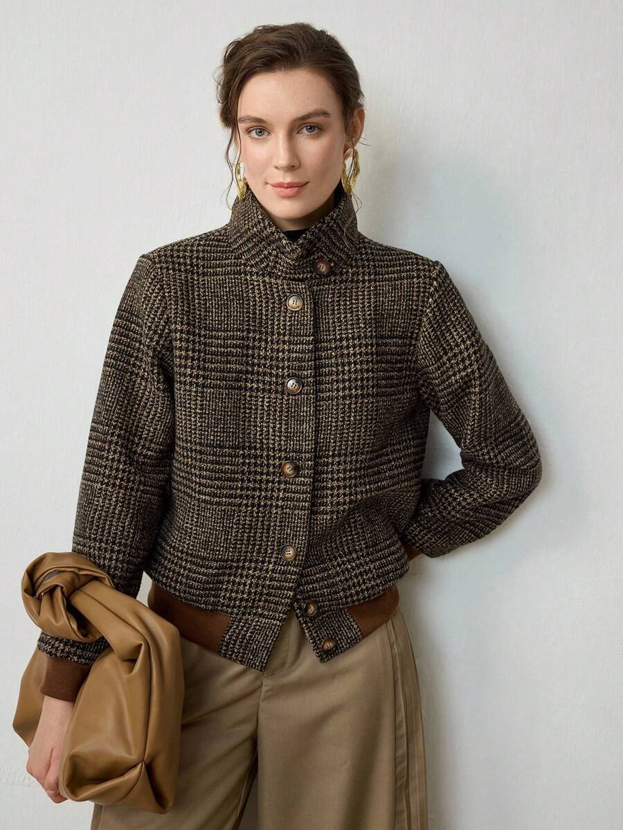 Eline Woven Double-Breasted Coat