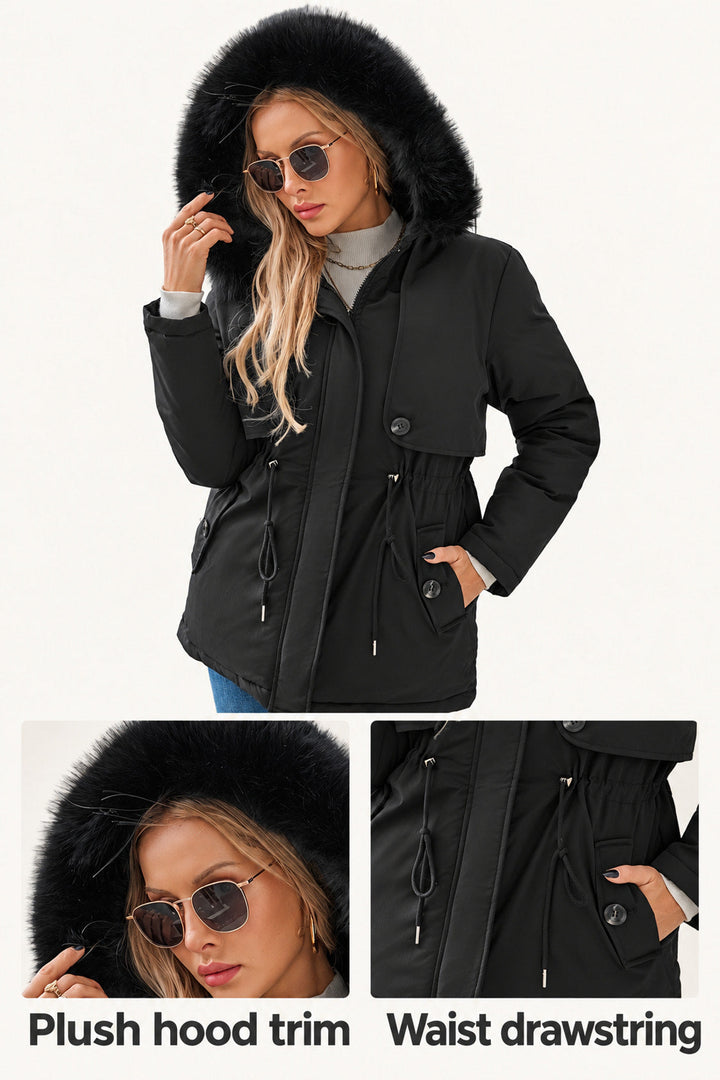 Lianne | Black Lightweight Hooded Jacket