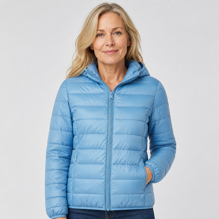 Fleur Mid-Season Jacket, Light Blue