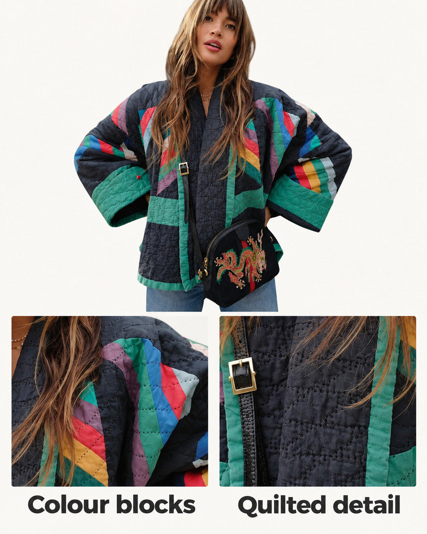 Marisa | Colour-Block Quilted Jacket