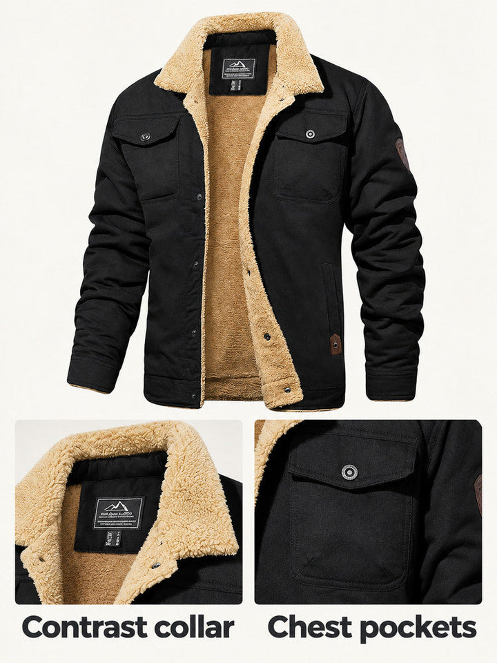 Miles | Black Sherpa-Lined Jacket
