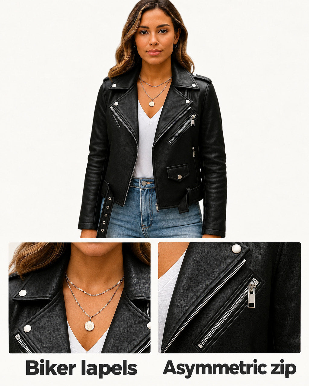 Millie | Black Biker Jacket