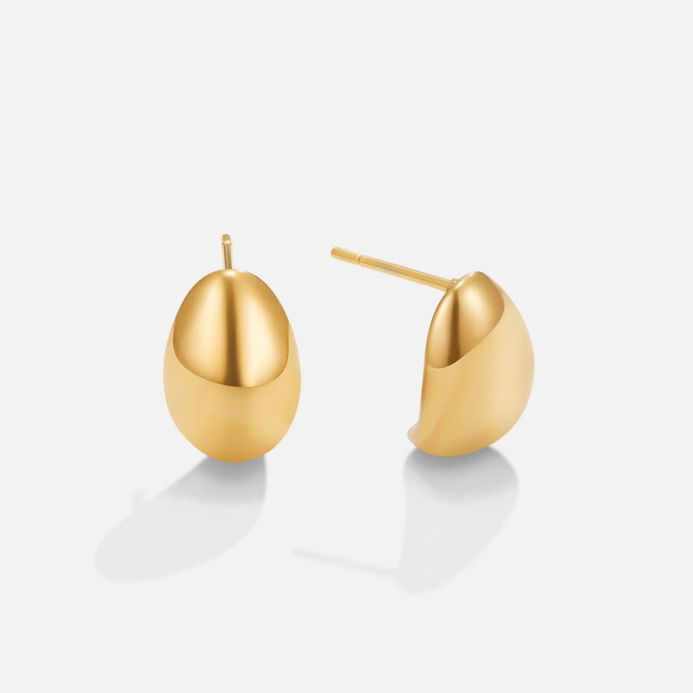 Inès – Curved Golden Earrings