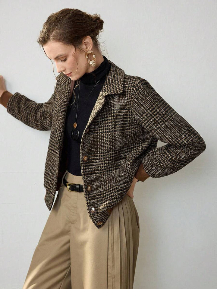 Eline Woven Double-Breasted Coat