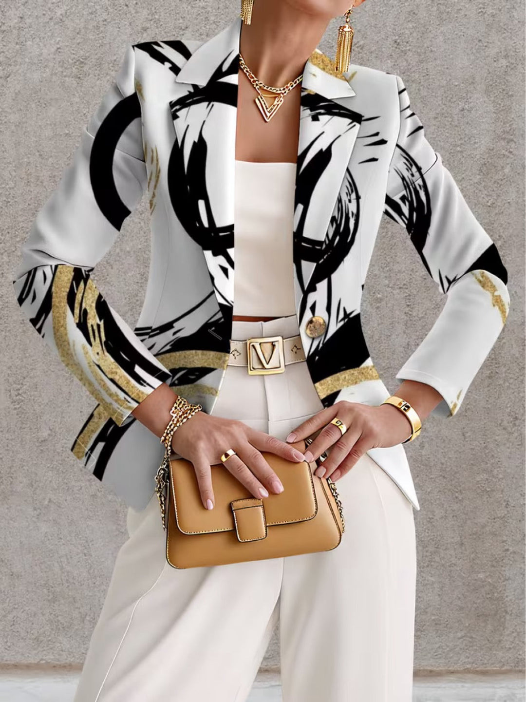 Noemine Abstract Stripe Blazer
