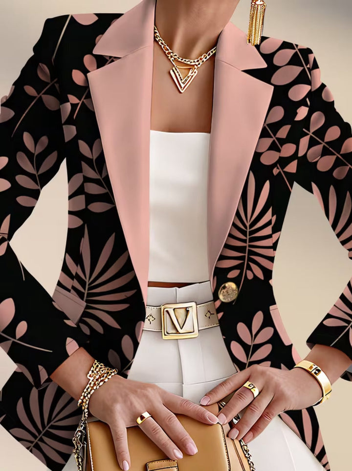 Odaya Pink Leaf Blazer
