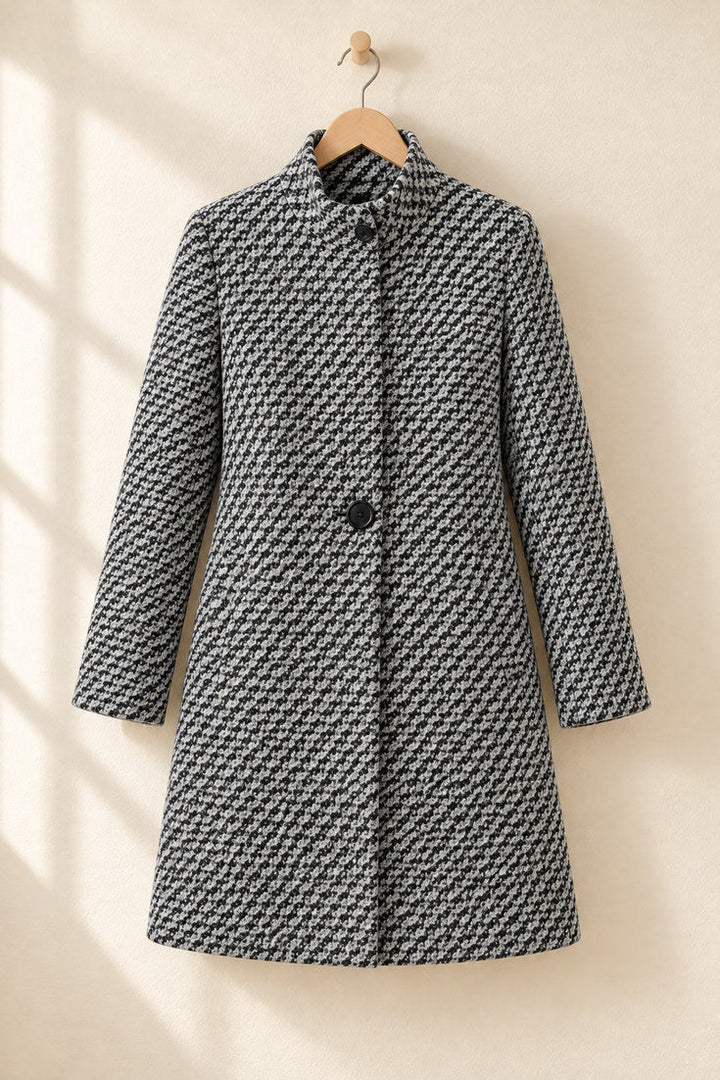 Olive | Grey Textured Long Coat