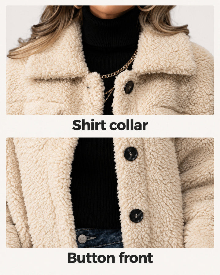 Olivia | Cream Teddy Jacket