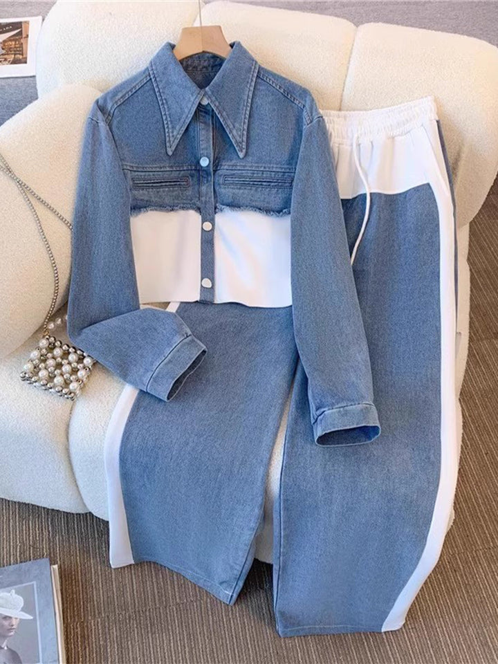 Danielle | Cropped Jacket with Wide-Leg Trousers Ensemble