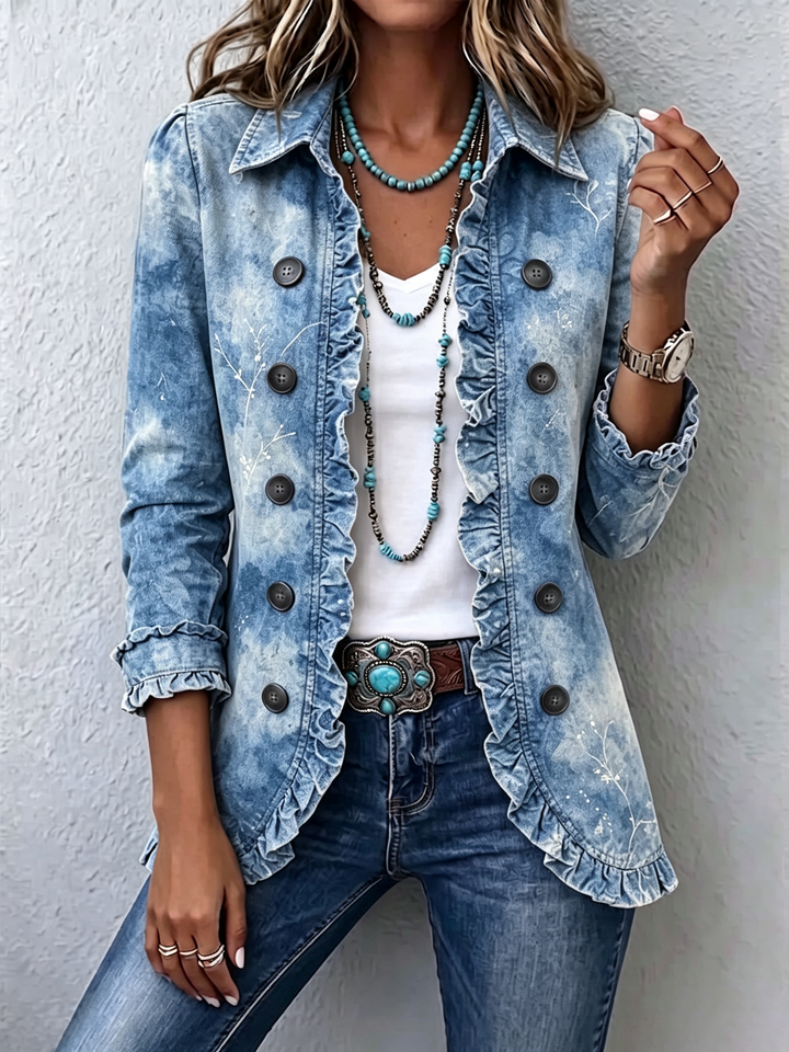 Michèle | Retro Bohemian Floral Ruffle Jacket