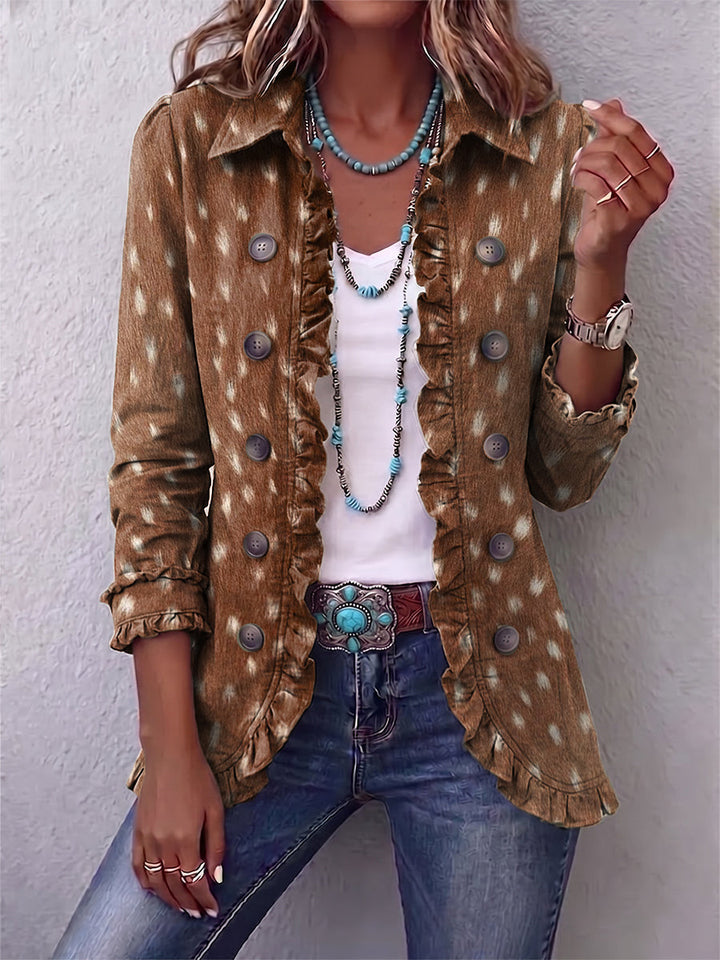Françoise | Bohemian Jacket with Pleated Print