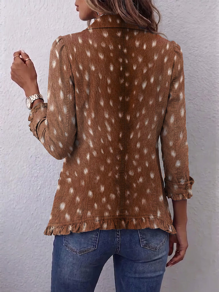Françoise | Bohemian Jacket with Pleated Print