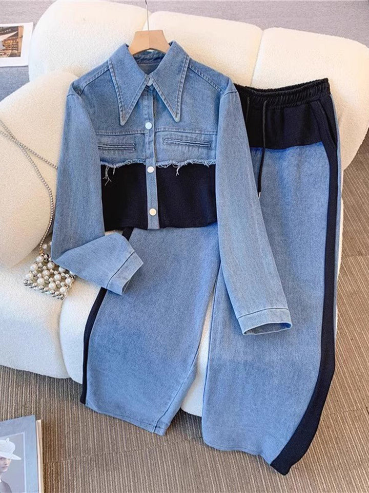 Danielle | Cropped Jacket with Wide-Leg Trousers Ensemble