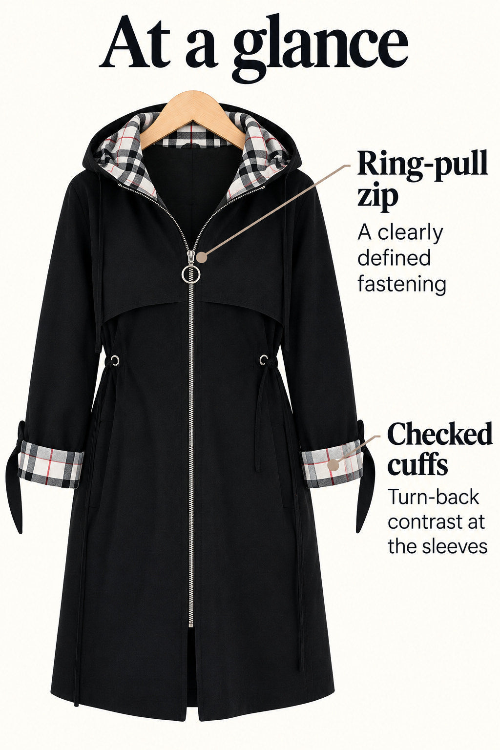 Orla | Zip-Front Hooded Coat