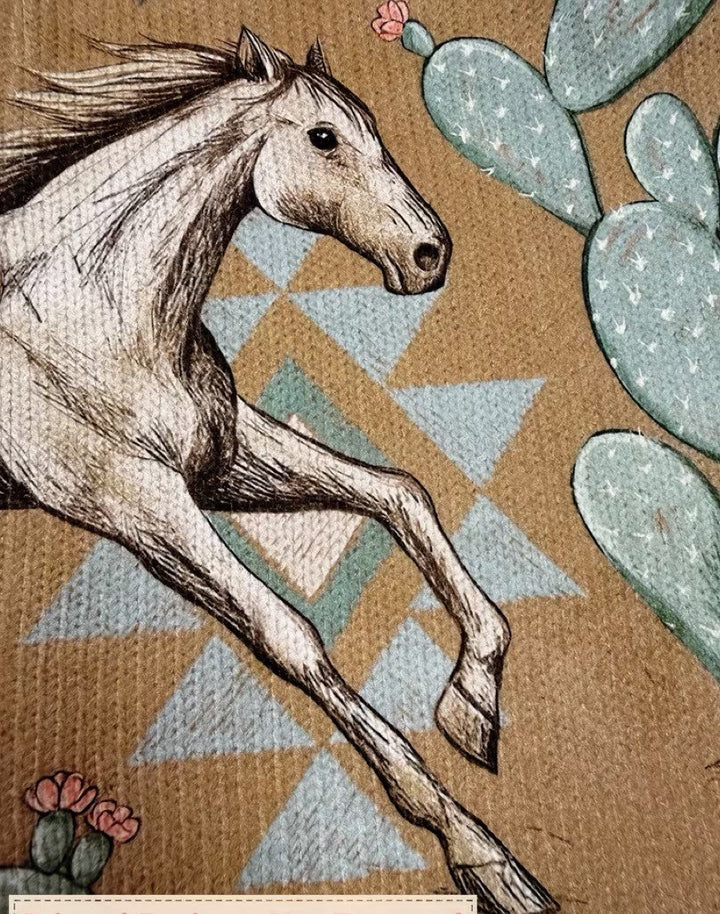 Kaitlyn - Cactus & Desert Horse Zip-Up Cardigan