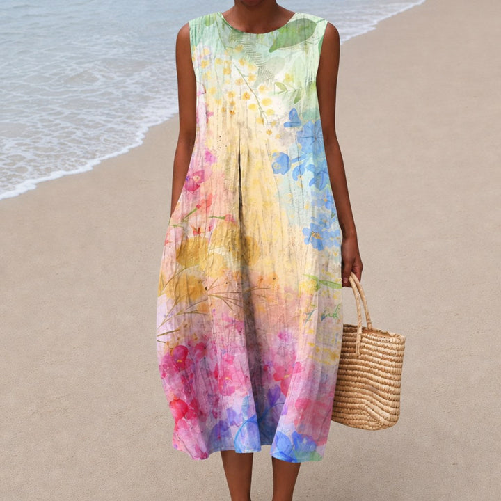 Laurine - Comfortable Summer Dress Without Sleeves