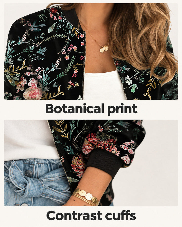Rhona | Floral Print Zip Jacket