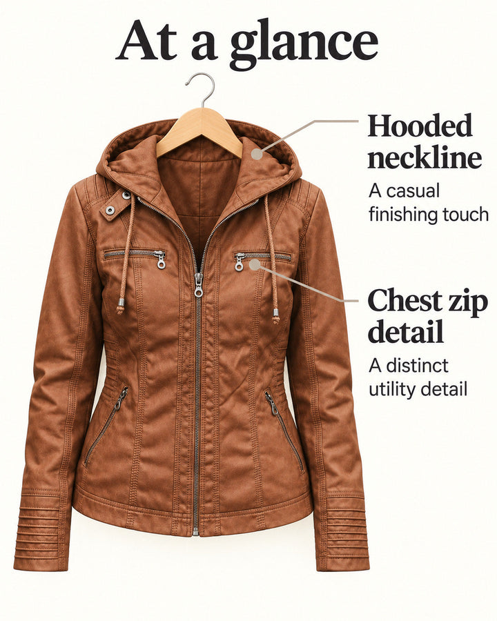 Roberta | Brown Hooded Jacket