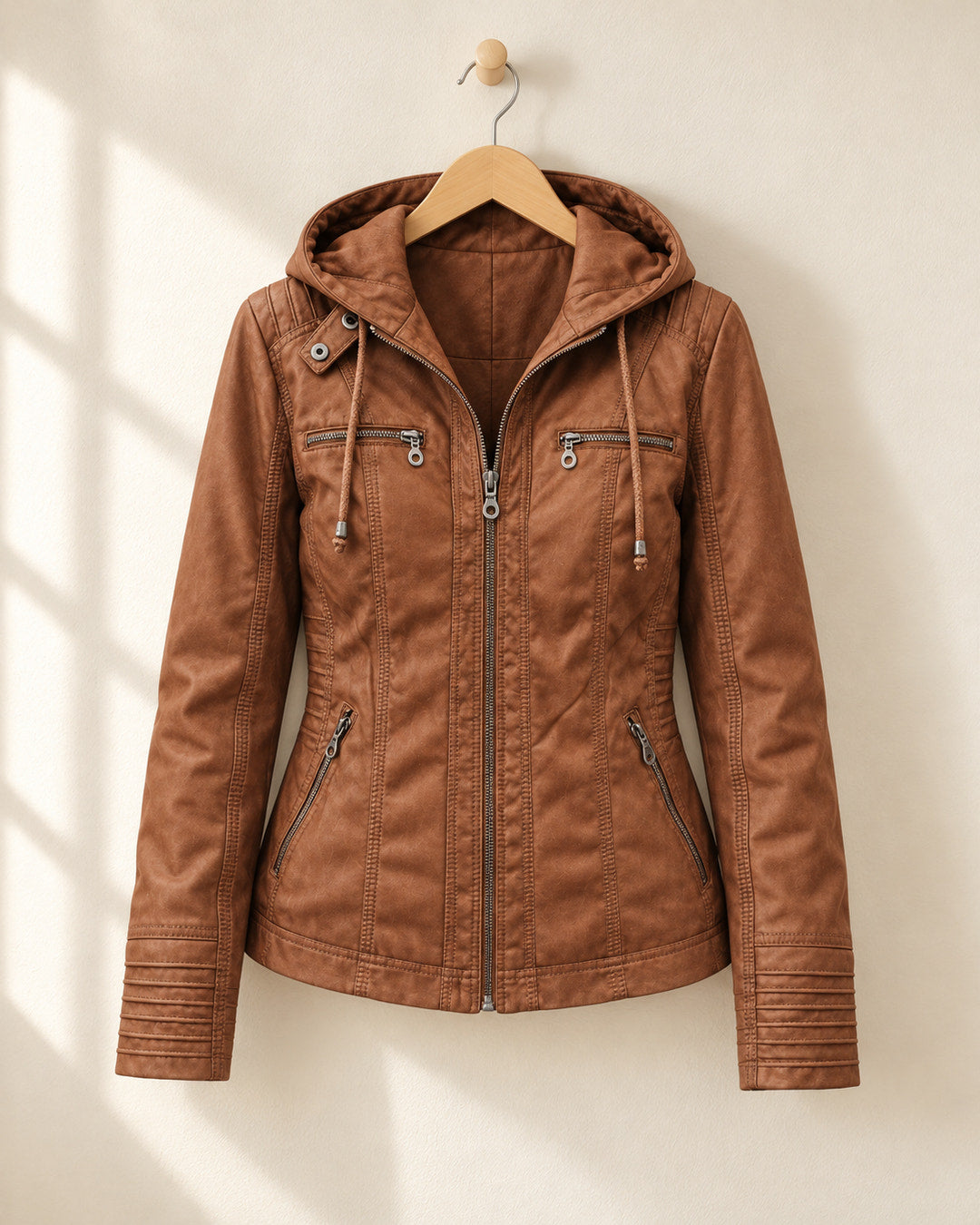 Roberta | Brown Hooded Jacket