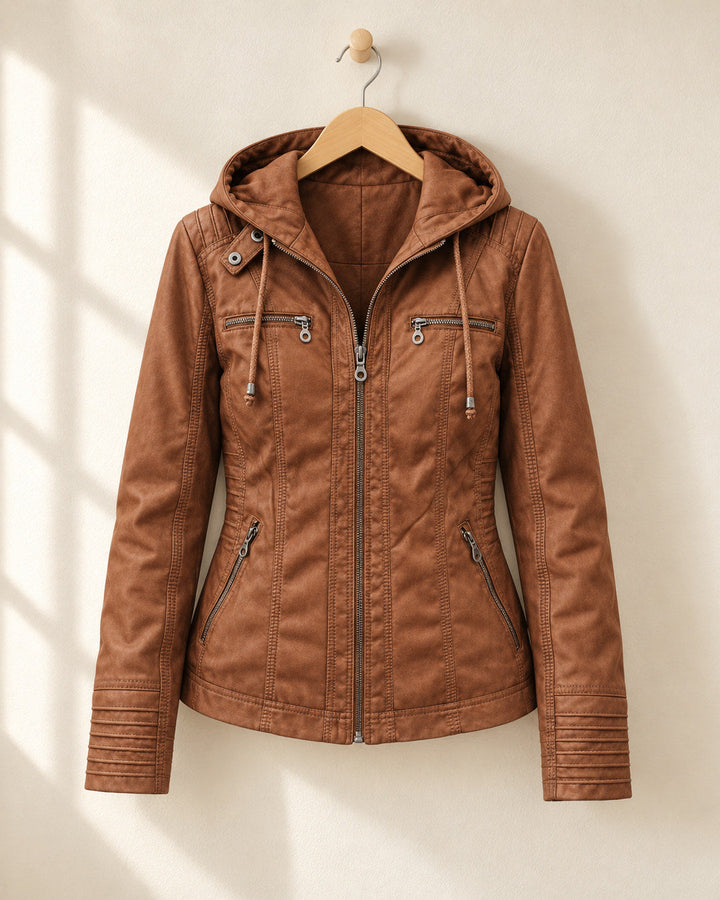 Roberta | Brown Hooded Jacket