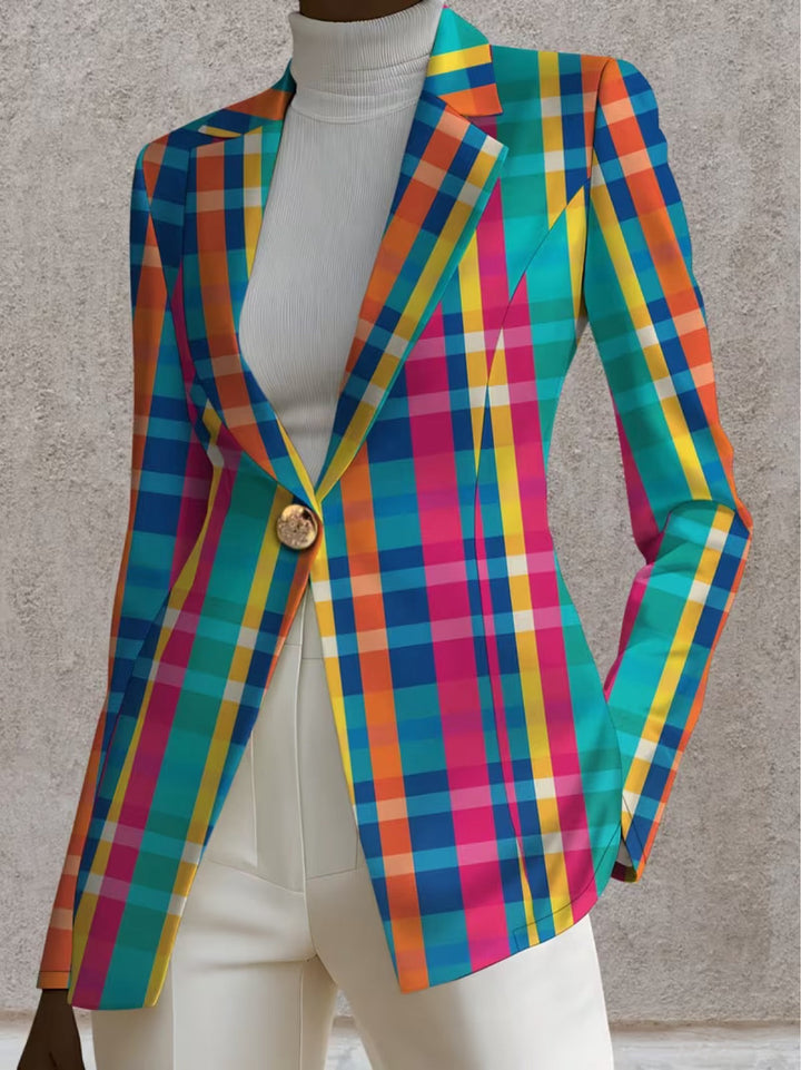 Rosaline Rainbow Plaid Blazer