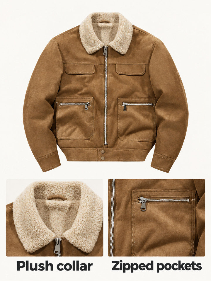 Sebastian | Tan Zip-Front Jacket