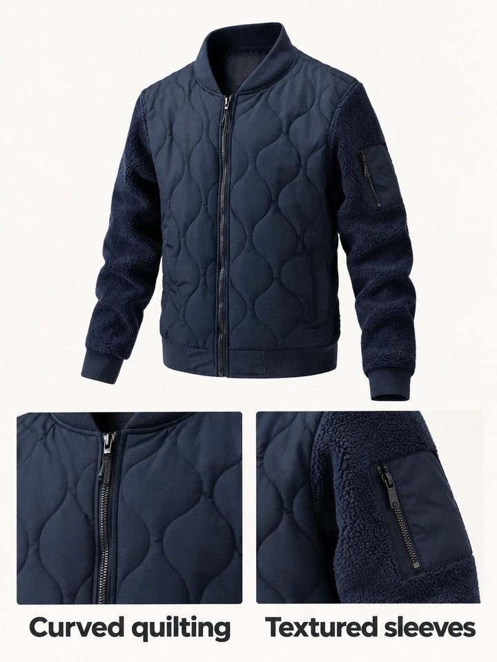 Stanley | Navy Quilted Bomber Jacket