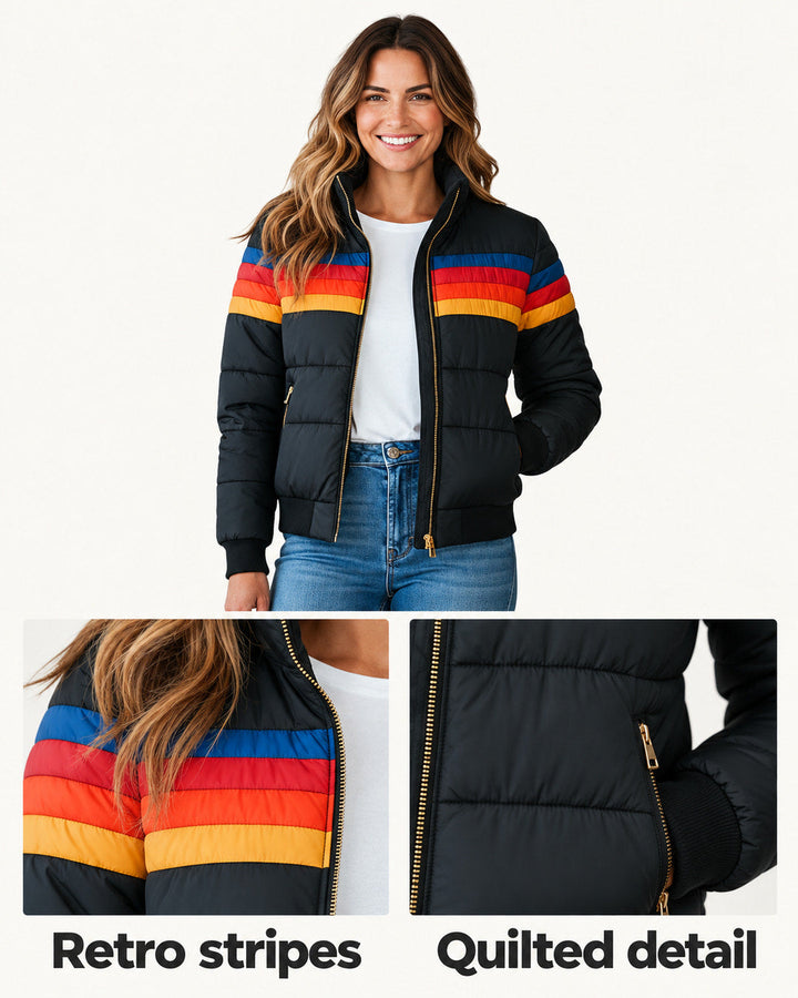 Thea | Striped Puffer Jacket