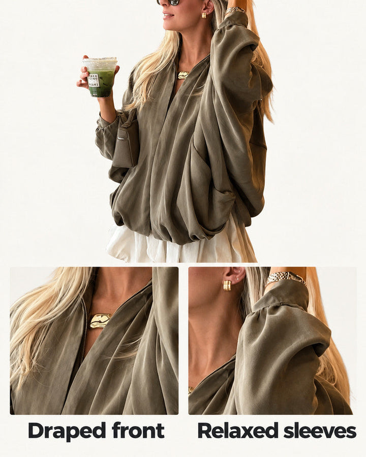 Tilda | Olive Draped Jacket