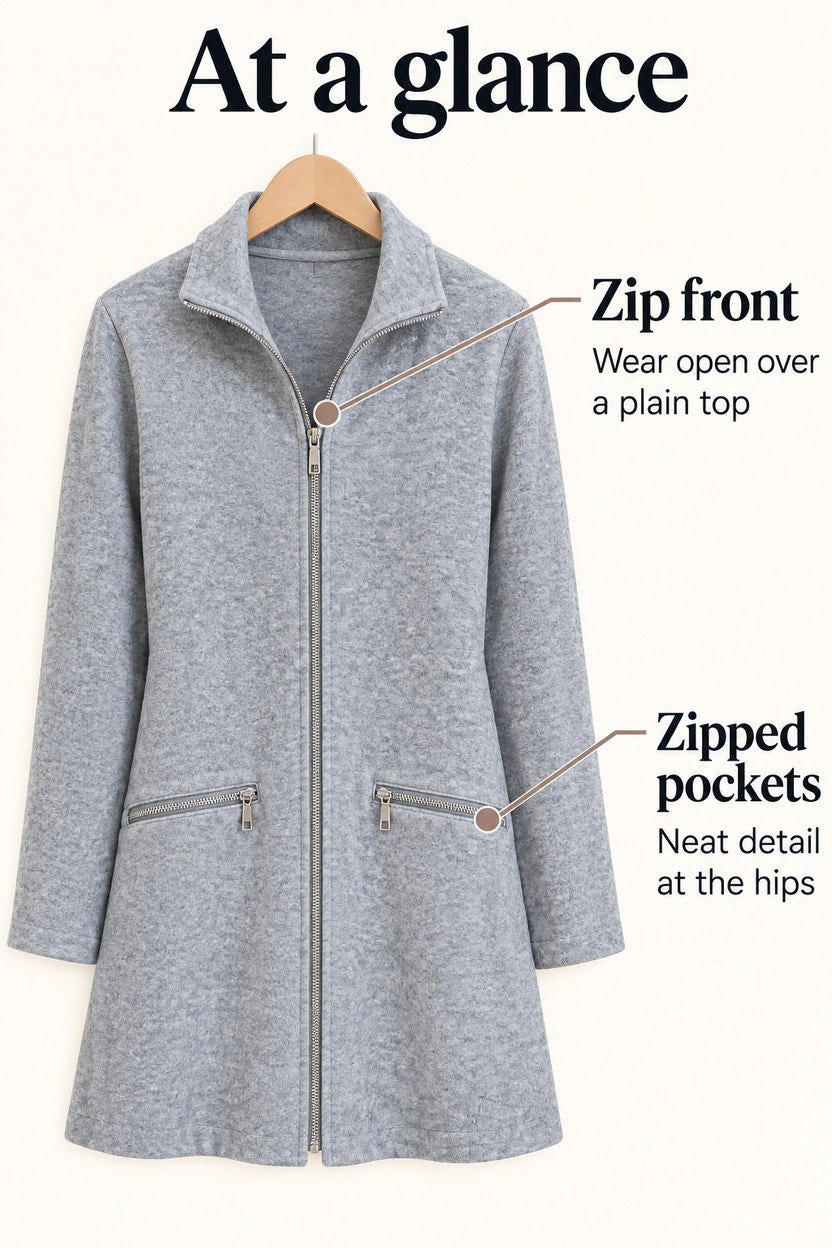 Verna | Soft Grey Layering Jacket