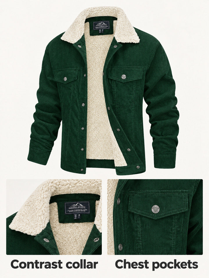 Vincent | Green Sherpa-Lined Jacket