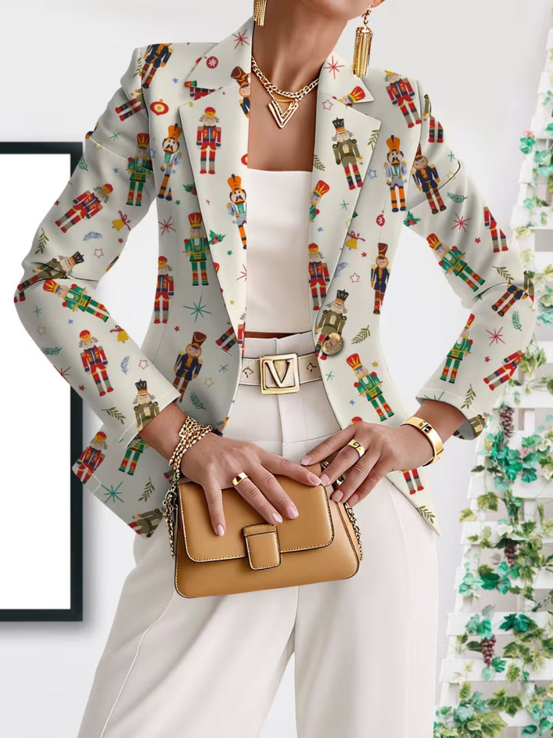 Vivenne Nutcracker Print Blazer