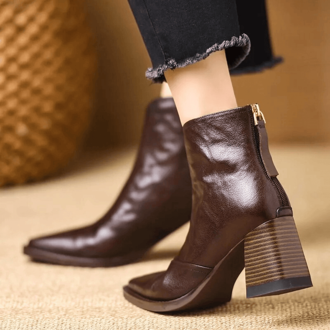 Diana | Luxury Mid-Heel Ankle Boots