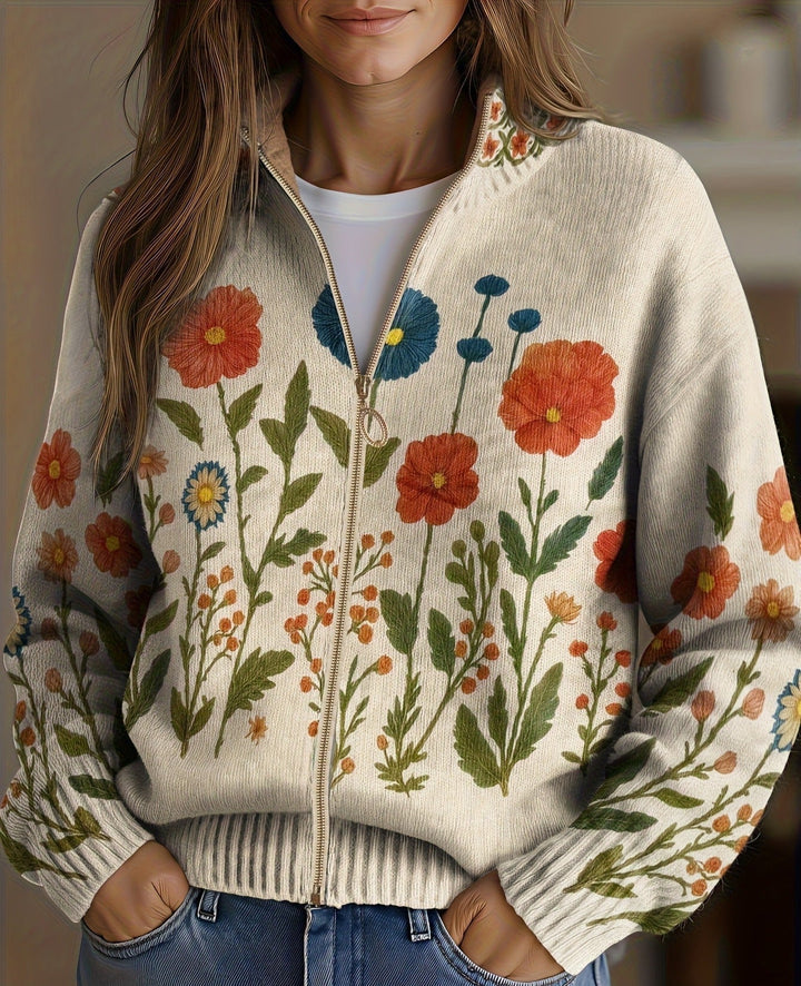 Brianna - Wildflower Field Zip-Up Cardigan