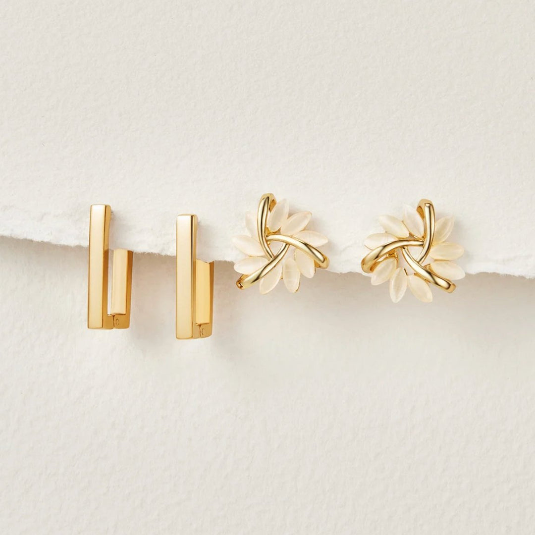 Céline – Geometric Gold Earrings